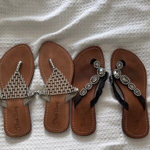 2 pair beach bunny sandals shoes 7 8 old vintage worn